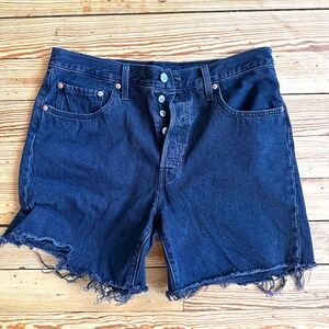 Levi’s 501 Mid Thigh Jean Shorts, Black, Size 32